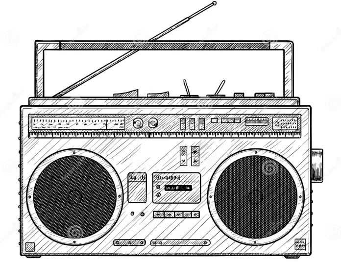 retro-portable-radio-illustration-drawing-engraving-ink-line-art-vector-illustration-what-made-ink-pencil-paper-then-147936411